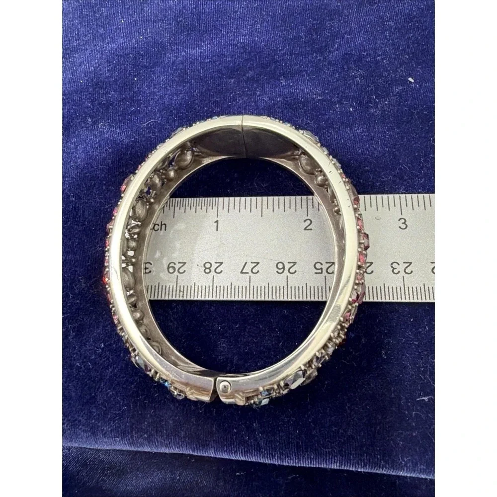 Brighton One Love Large Multi Color Crystal  bracelet Silver Tone .